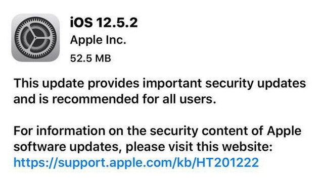和县苹果手机维修分享iOS12.5.2发布，建议所有老苹果用户安装 